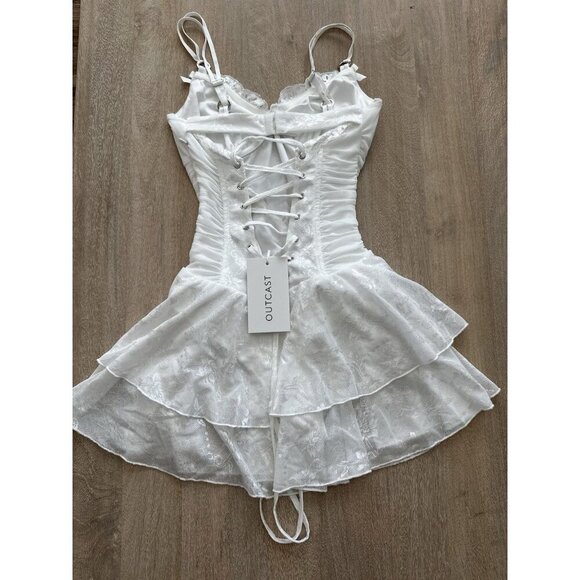 Outcast NWT Euphoria Mini Dress in White Size XS Lace Corset - Picture 4 of 10